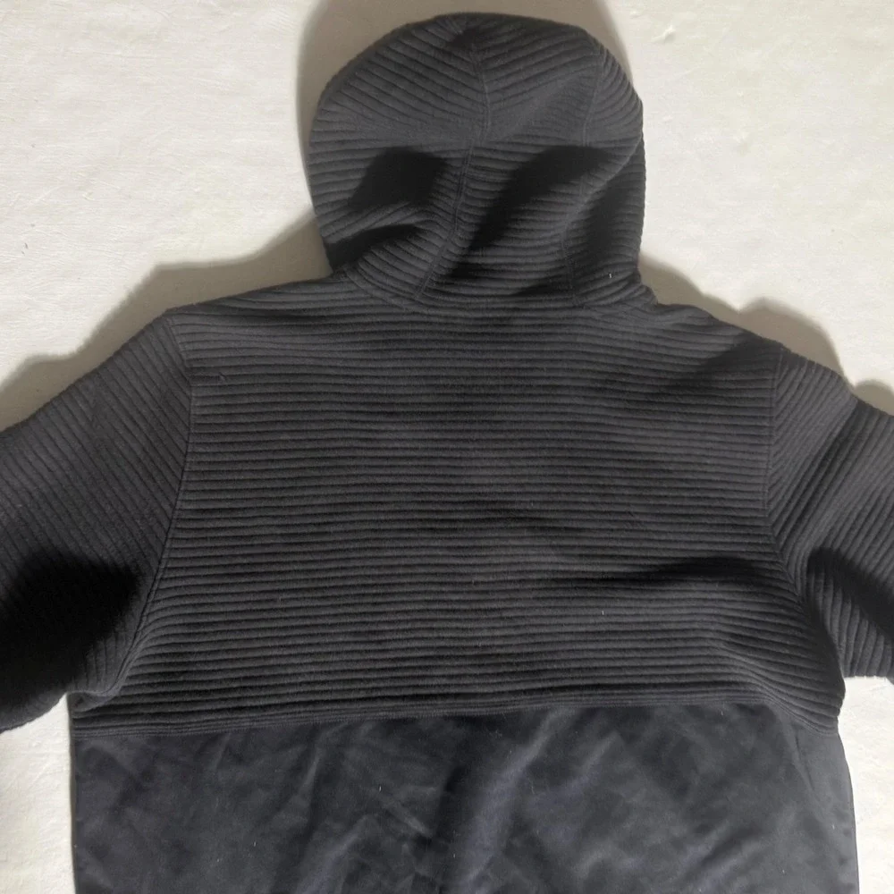 The North Face Ribbed Hybrid Full Zip Hoodie Mens 2XL Black Performance Techwear